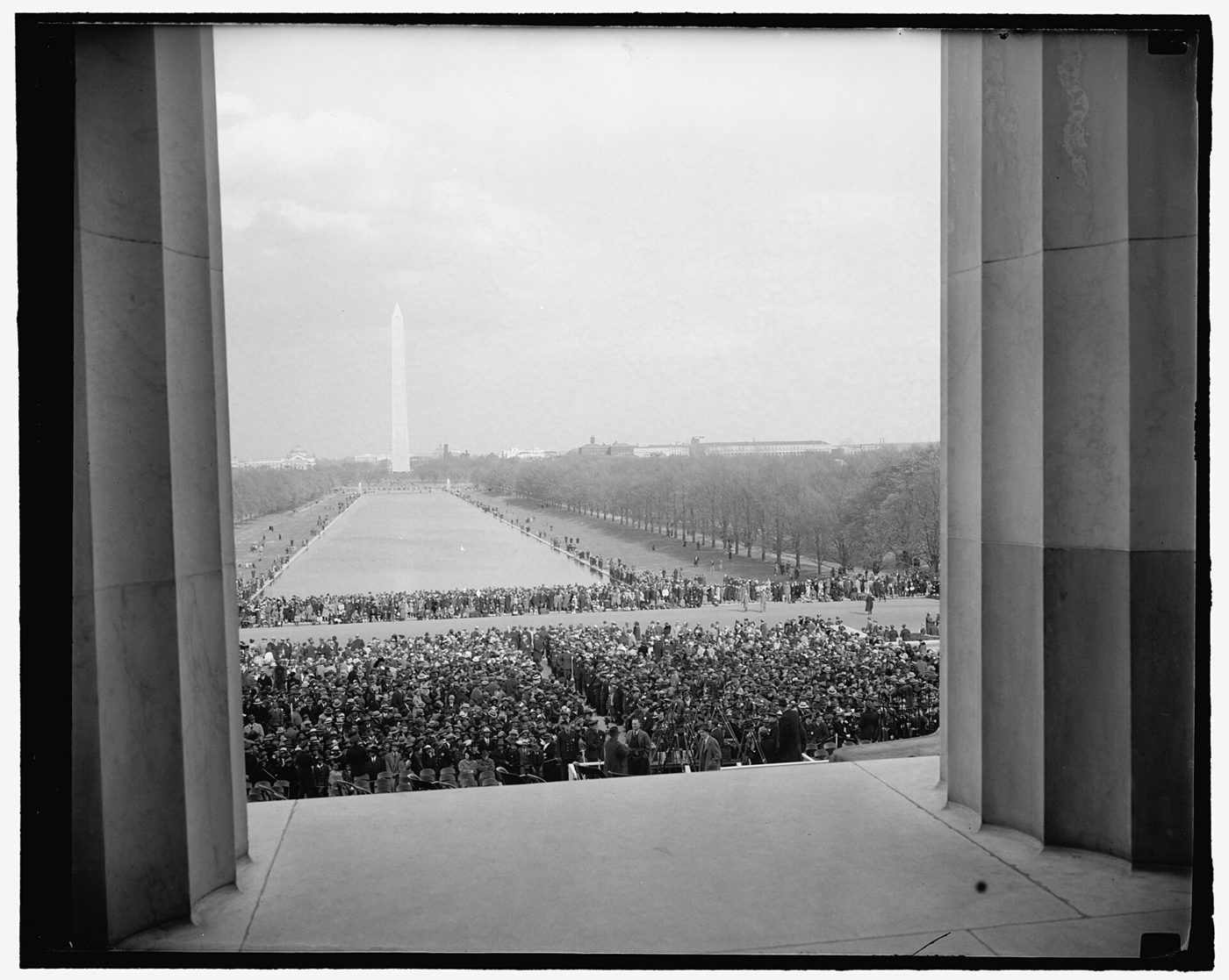 Denied a concert hall because of her race, Marian Anderson sang from the steps of the Lincoln Memorial on April 9, 1939, to a crowd of 75,000 people.