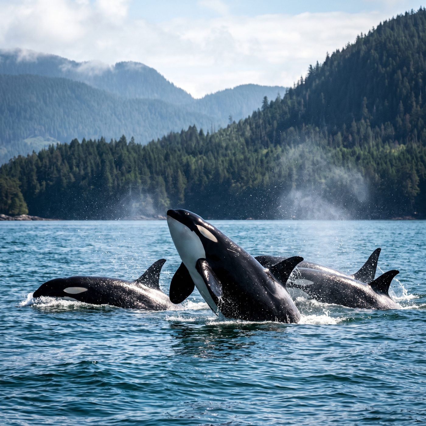 Each killer whale pod off British Columbia speaks its own dialect of 7 to 17 calls that stays fixed for over 25 years.