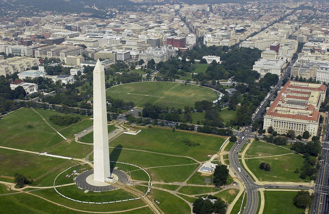 In 1854, work on the Washington Monument stalled at 156 feet. It stood unfinished for over two decades, and marble from 3 quarries still shows slightly different colors.