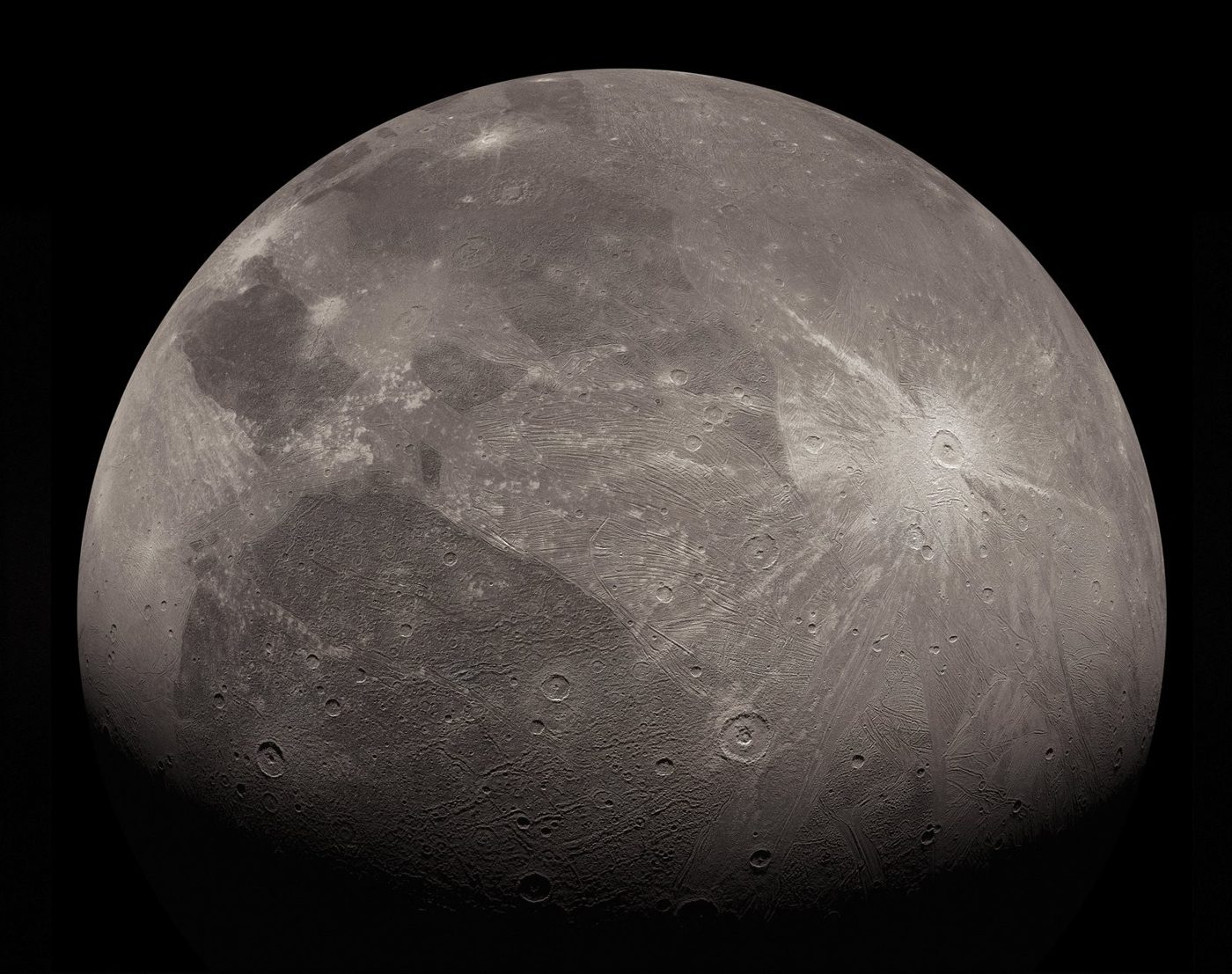 Jupiter's moon Ganymede is the largest moon in the solar system, bigger than the planet Mercury. It's also the only moon known to have its own magnetic field.
