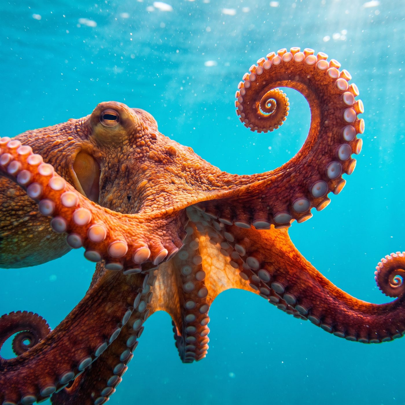 Octopus blood carries oxygen on copper, not iron — and a 2001 study showed it runs colorless until oxygen turns it blue.
