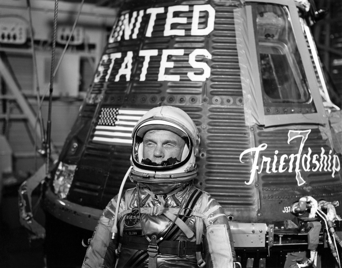 On February 20, 1962, John Glenn became the first American to orbit Earth. He circled the planet three times in 4 hours, 55 minutes aboard Friendship 7.