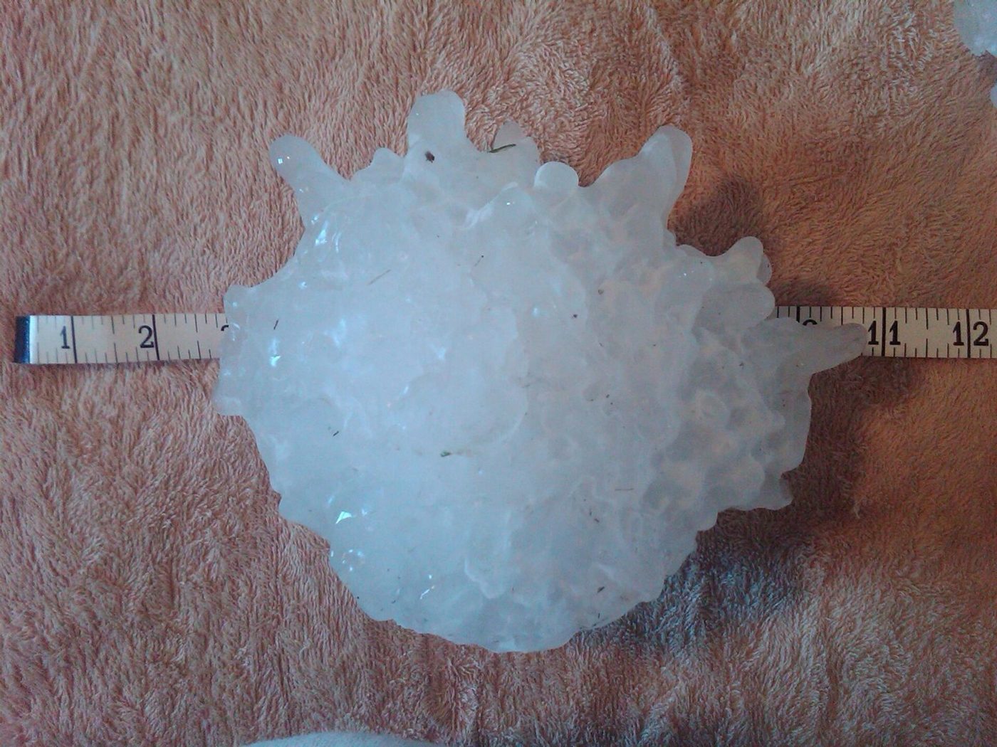 The biggest hailstone ever found in the U.S. fell in Vivian, South Dakota, on July 23, 2010: 8 inches across and nearly 2 pounds.