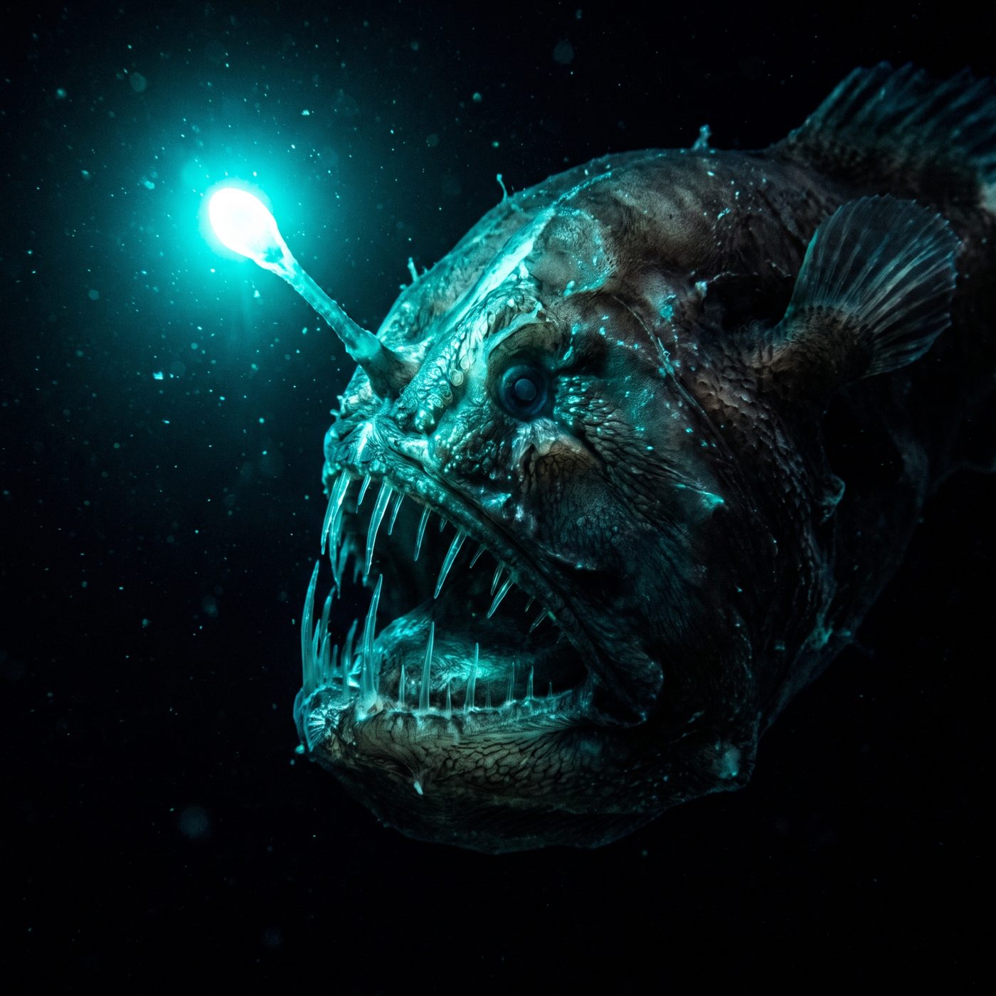 The glowing bacteria in an anglerfish's lure have genomes about 50% smaller than their free-living relatives, and they have lost most of their amino-acid-making genes.