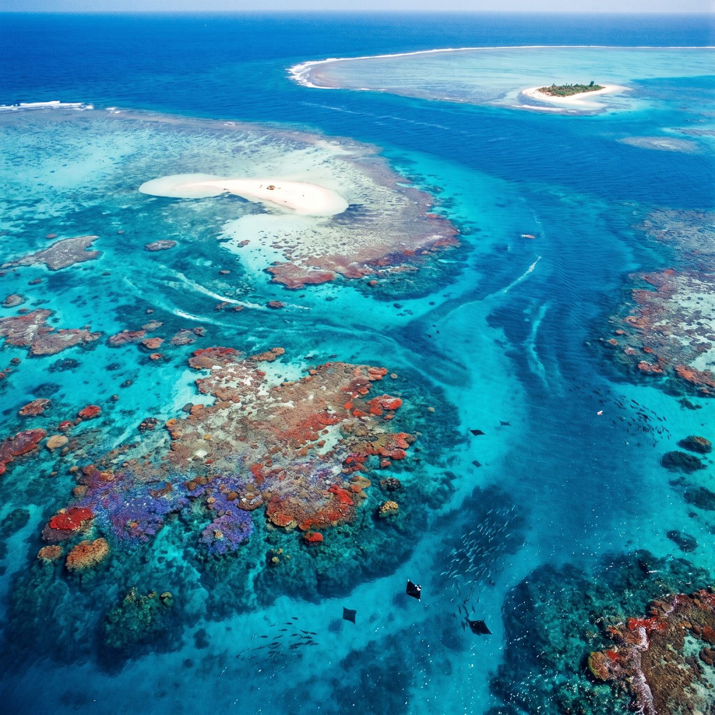 The Great Barrier Reef runs 2,300 km — the same distance as the entire US west coast, from Vancouver all the way down to the Mexican border.