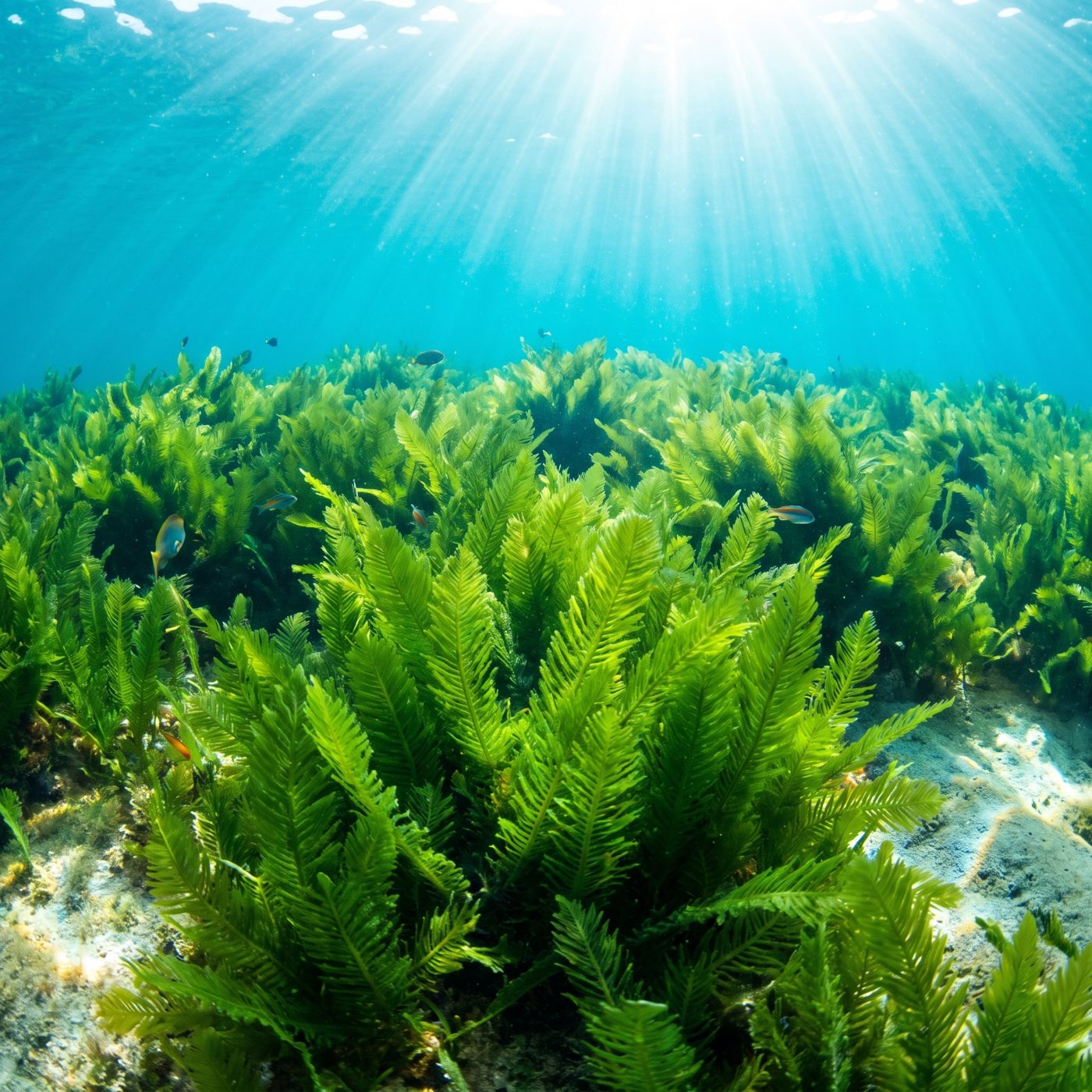 The green carpet smothering the Mediterranean seafloor is a single cell — one alga that grows 3.2 cm a day and 5,000 fronds per square meter.